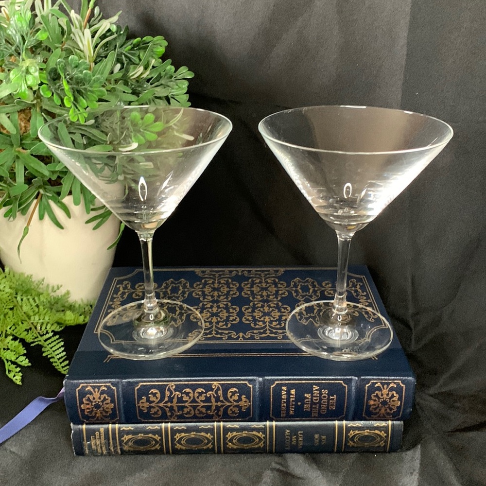 Set of 2 signed SCHOTT ZWIESEL Crystal martini glasses